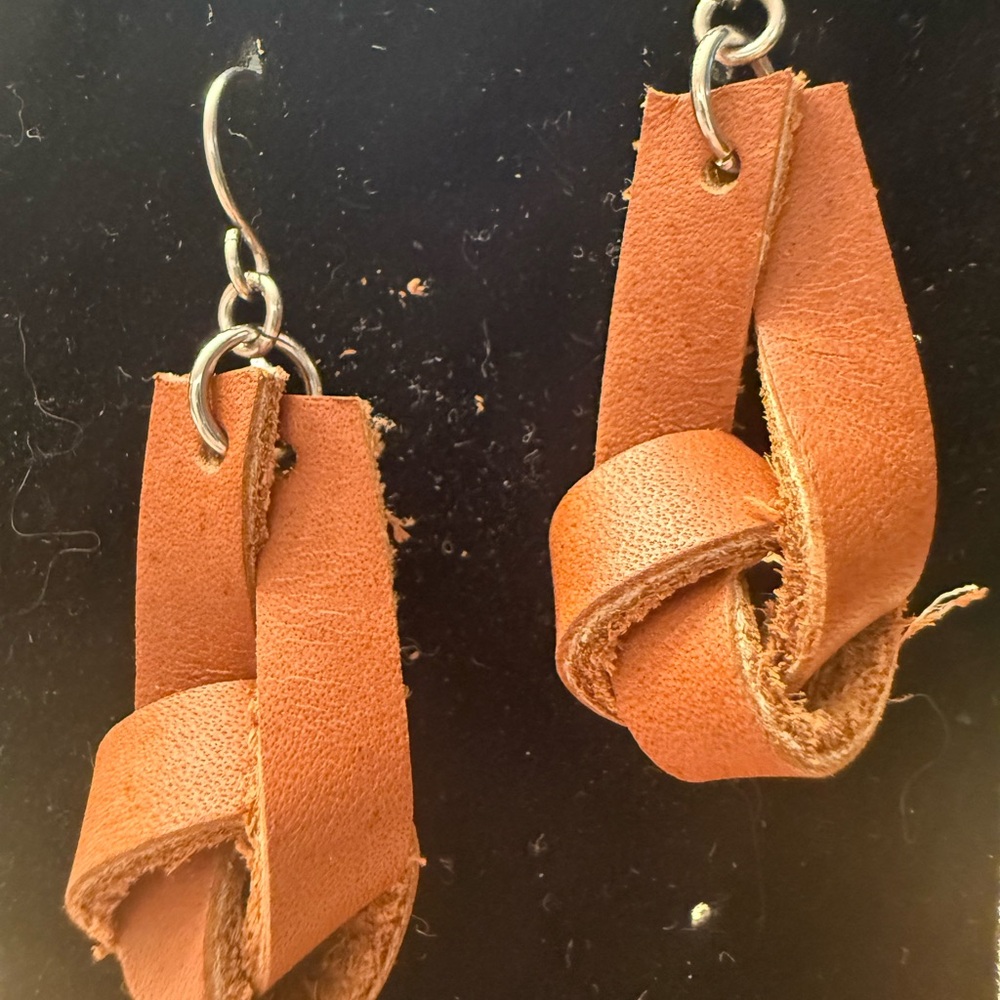 Elegant Leather Knot Earrings